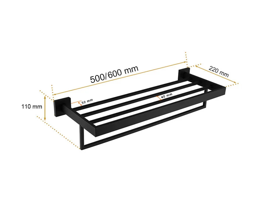 Matte Black Bathroom Hardware 304 Stainless Steel Towel