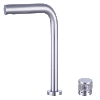 Brushed Rose Gold Basin Faucet Two Holes Gun