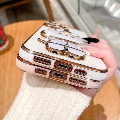 91 Makeup Mirror Cute Rabbit Phone Holder Case