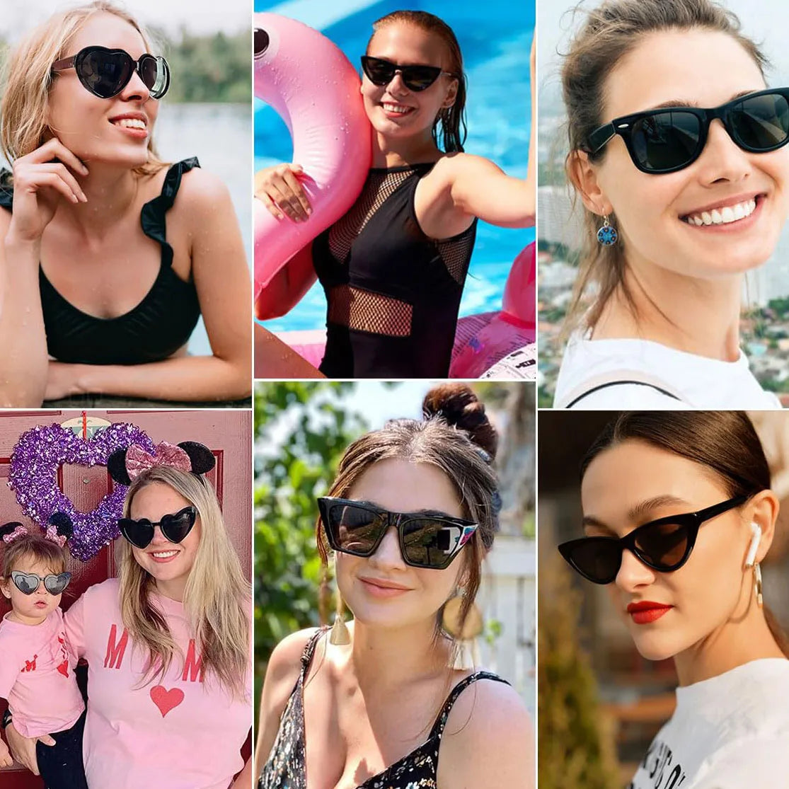 12-100pcs Wedding Bridal Heart Shaped Sunglasses Party Favors