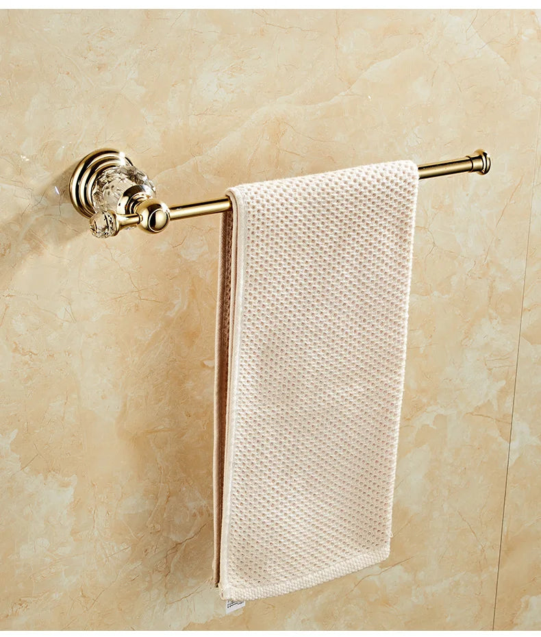 Ellen Golden Crystal Bathroom Hardware Adjust Towel Rack