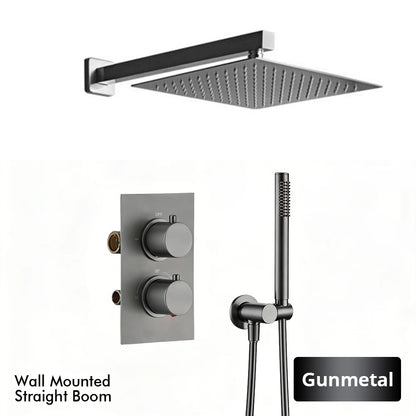 Bathroom Faucet Dial Way Brushed Gold Thermostat Shower