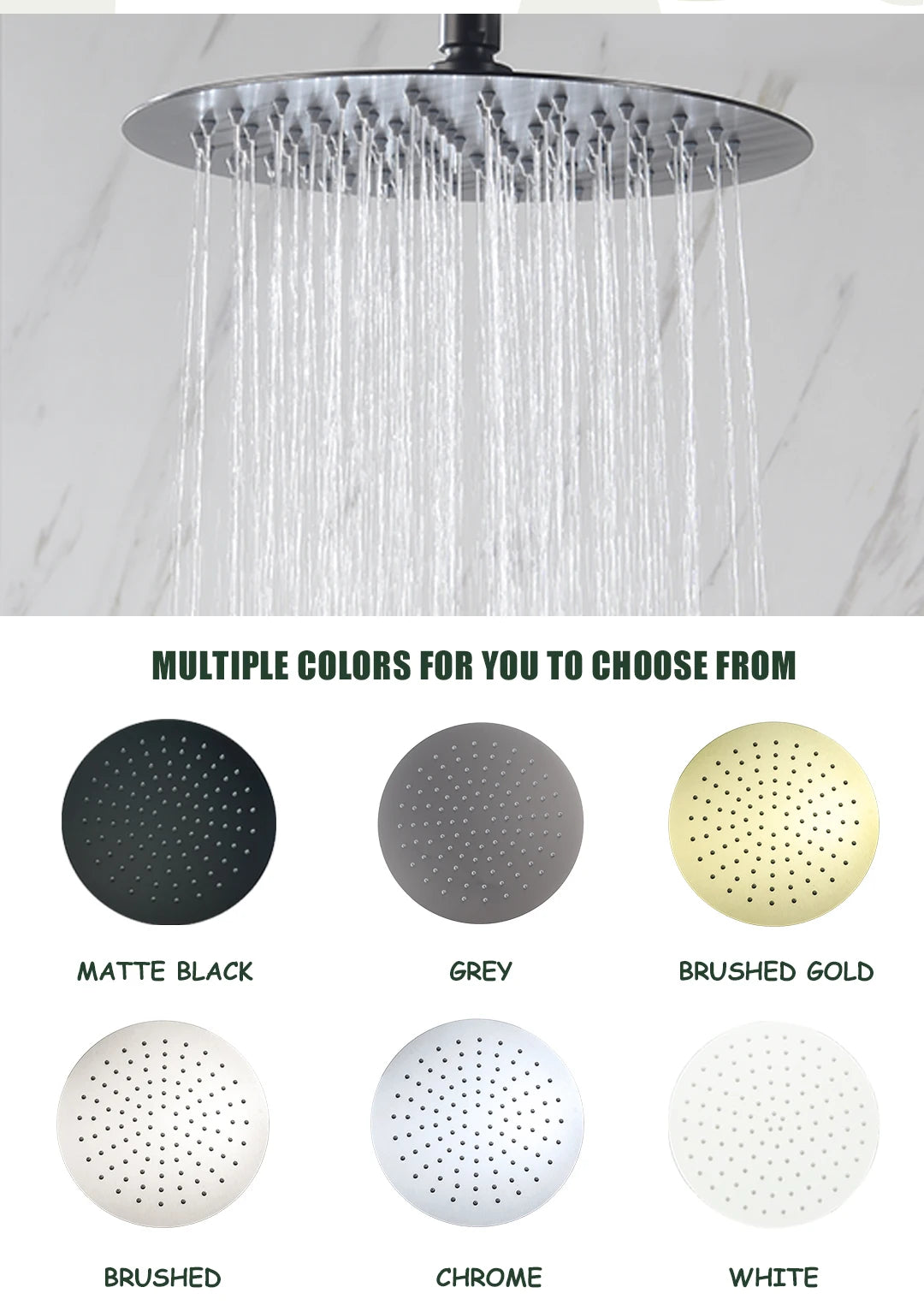 Round Stainless Steel Slim 8/10/12 Inch Large Rain