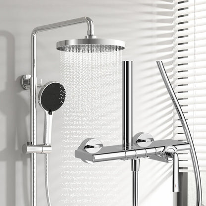 Brushed Rose Gold Bathroom Shower System Faucet 12