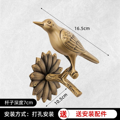 Retro Brass Bird Towel Ring Storage Rack Perforation-Free