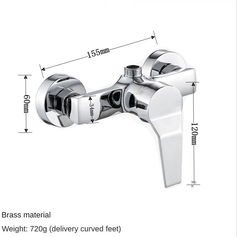 Brass Shower Faucet Mixer Valve Shower Head Hidden