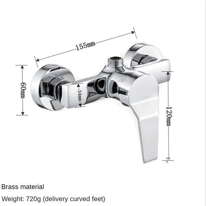 Brass Shower Faucet Mixer Valve Shower Head Hidden
