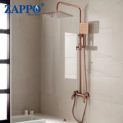 Zappo Solid Brass Rose Golden Shower Faucet Pink