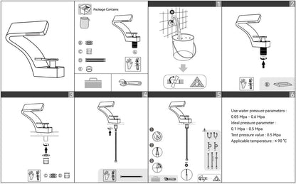 Tolm Basin Faucet Modern Bathroom Mixer Tap Orange
