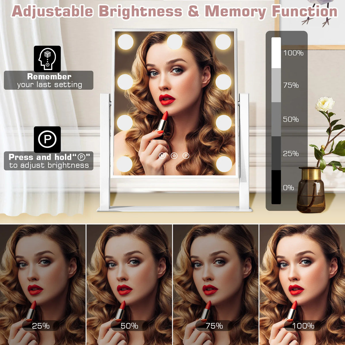 Vanity Mirror Hollywood Light Up Makeup Mirror Led