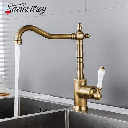 Brass Faucet Ceramic Handle Deck Mount Bathroom Basin