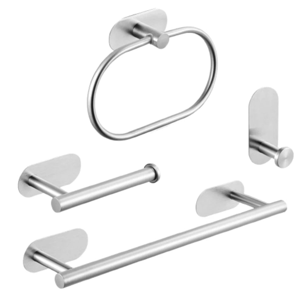 4/5pcs Stainless Steel Bathroom Hardware Anticorrosion Wall Mount