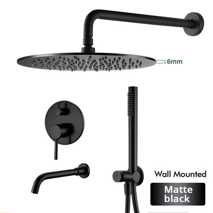 Bathroom Faucet Shower Mixer Tap Spout Black Solid