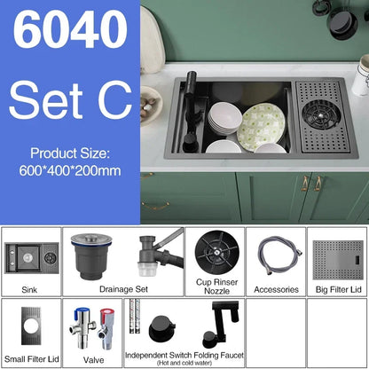 Asras Nano Black Small Size Sink Cup Washer