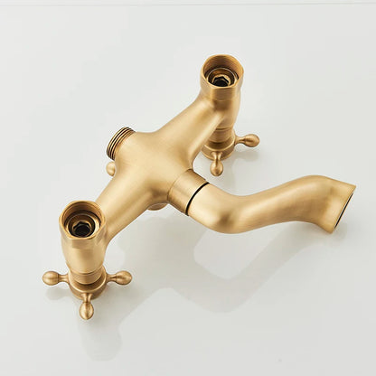 Antique Brass Shower Faucet Rainfall Head Shower Handshower