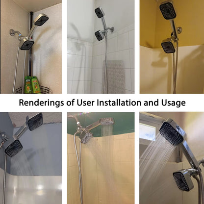 High-Flow 2-In-1 Wall-Mounted Handheld Shower Head Rain Shower