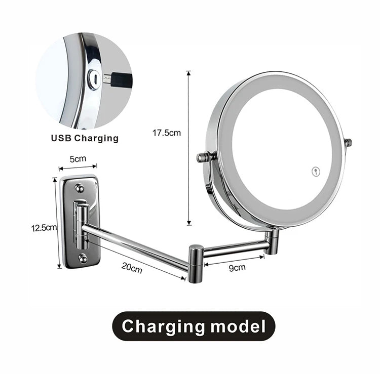 Folding Arm Extend Bathroom Mirror Led Light Inch