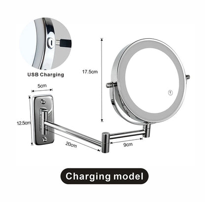 Folding Arm Extend Bathroom Mirror Led Light Inch