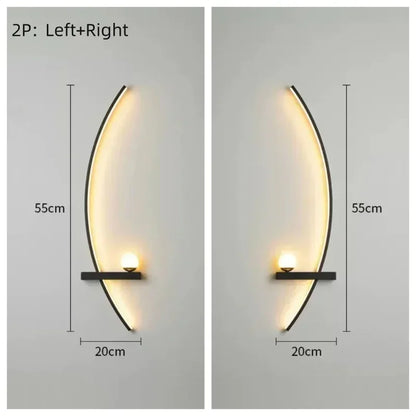Modern Led Simple Art Bedroom Bedside Wall Lamp