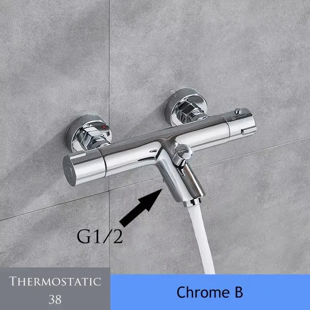 Zappo Gold Waterfall Faucet Roman Handheld Shower Deck