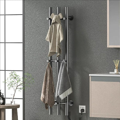 Oxg 3-Bar Electric Heated Towel Rack Timer Wall