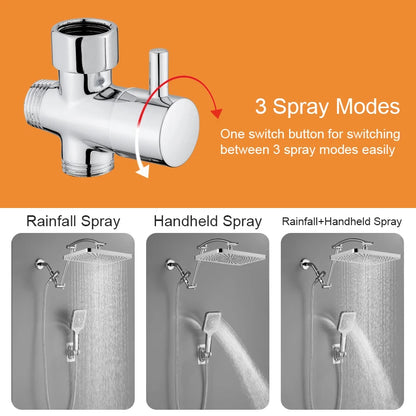 Large Panel Rectangle Rain Shower Head Handheld Spray