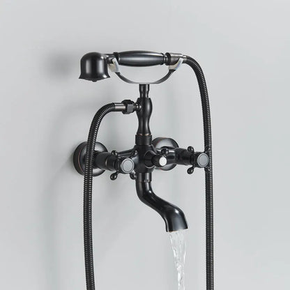 Antique Brass Bathtub Shower Faucet Bronzed Bath Shower