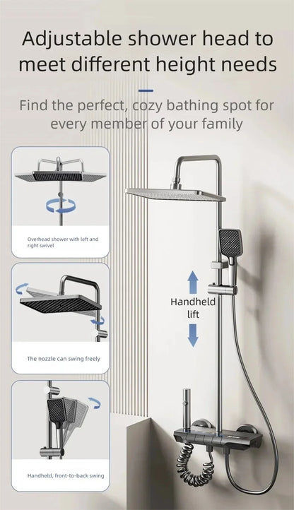 Aluminum Shower Cold Water Digital Display Pressurized Shower