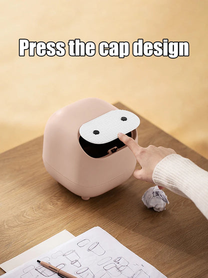Mini Trash Can Lid Cute Ninja Desktop Trash