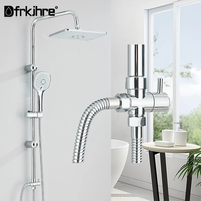 Chrome Simple Rainfall Shower Faucet High Pressure Stainless