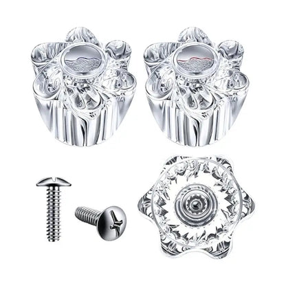 Shower Faucet Handle Replacement Knobs Pair Clear Acrylic