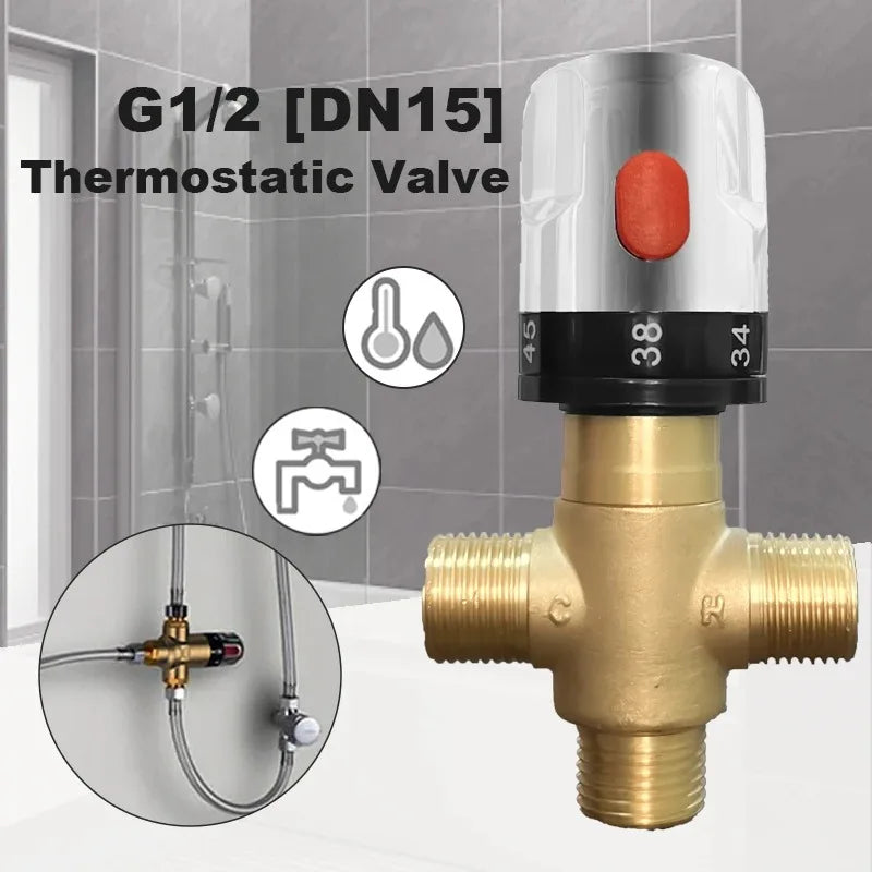 Bathroom Shower Faucet Brass Thermostatic Mixer Valve Static