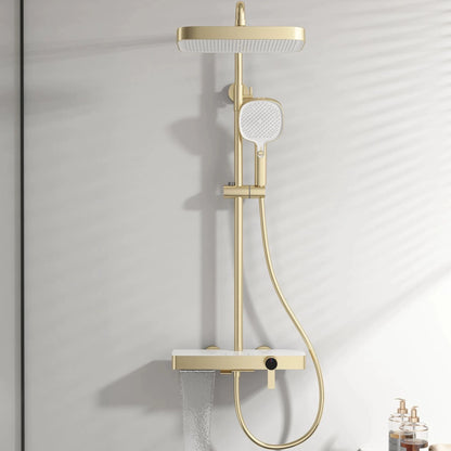 Brushed Gold Cold Bathroom Shower 12 Inch Rain