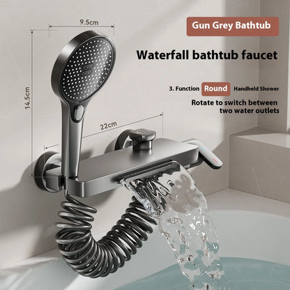 Cream Style Solid Brass Wall Mounted Bathtub Faucet