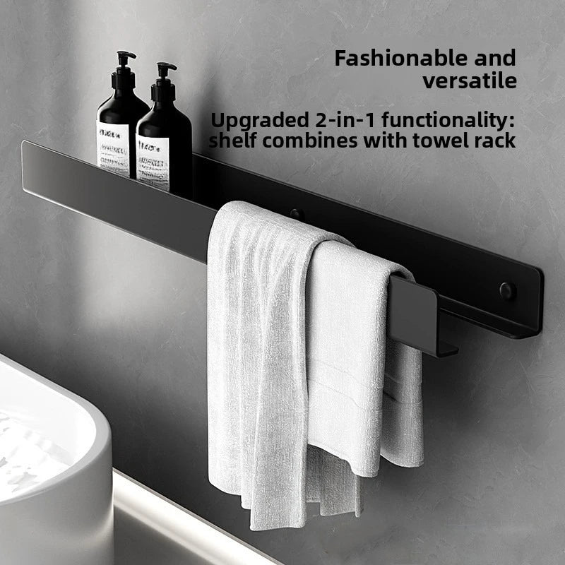Luxury Minimalist Black Integrated Mirror Front Toilet Bathroom