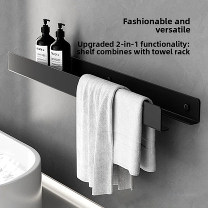Luxury Minimalist Black Integrated Mirror Front Toilet Bathroom