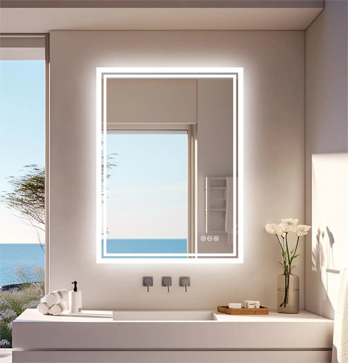 Led Light Bathroom Mirror Illuminated Wall Mounted Vanity