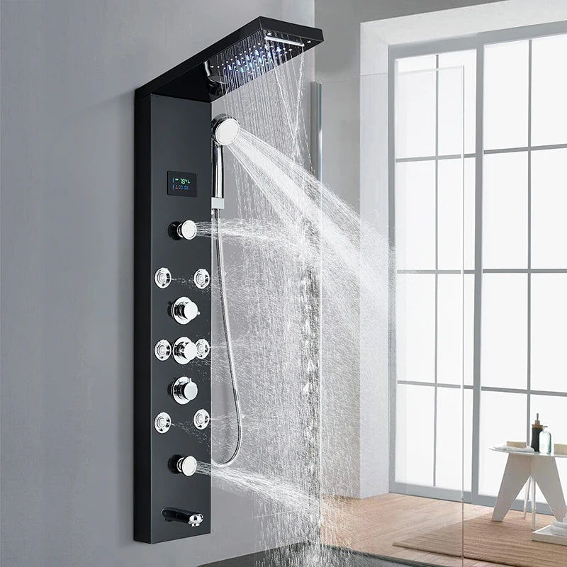 Led Shower Panel Digital Display Shower Faucet System