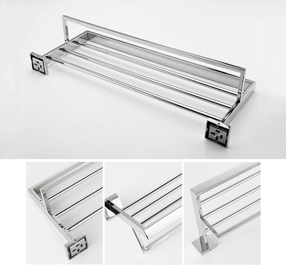 Stainless Steel Bathroom Hardware Mirror Chrome Polished Towel