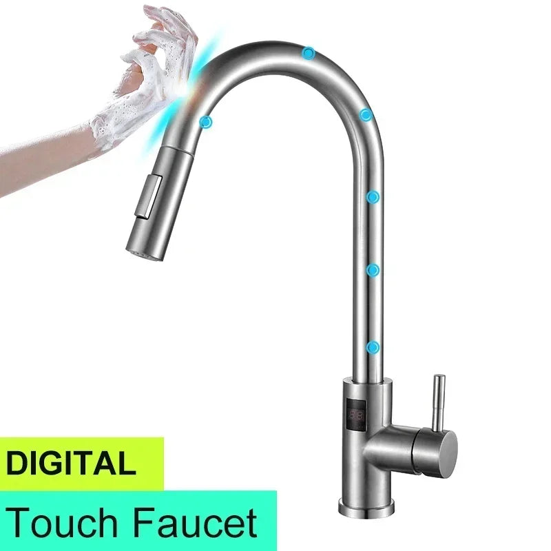 Smart Digital Touch On Faucets 304 Stainless Steel