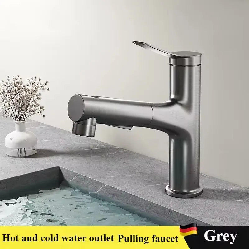 Pull-Out Bathroom Faucet Cold Water Outlet Bathroom Sink
