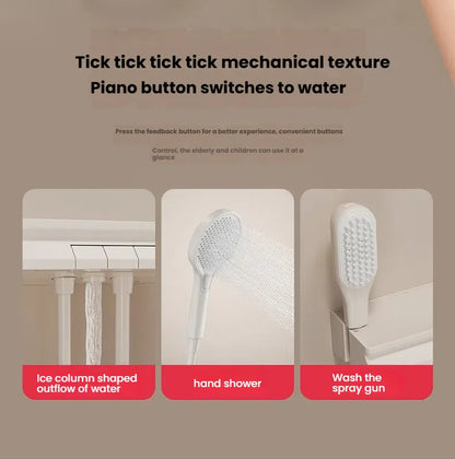 Gun Grey Bathroom Shower System Shoulder Waist Spouts