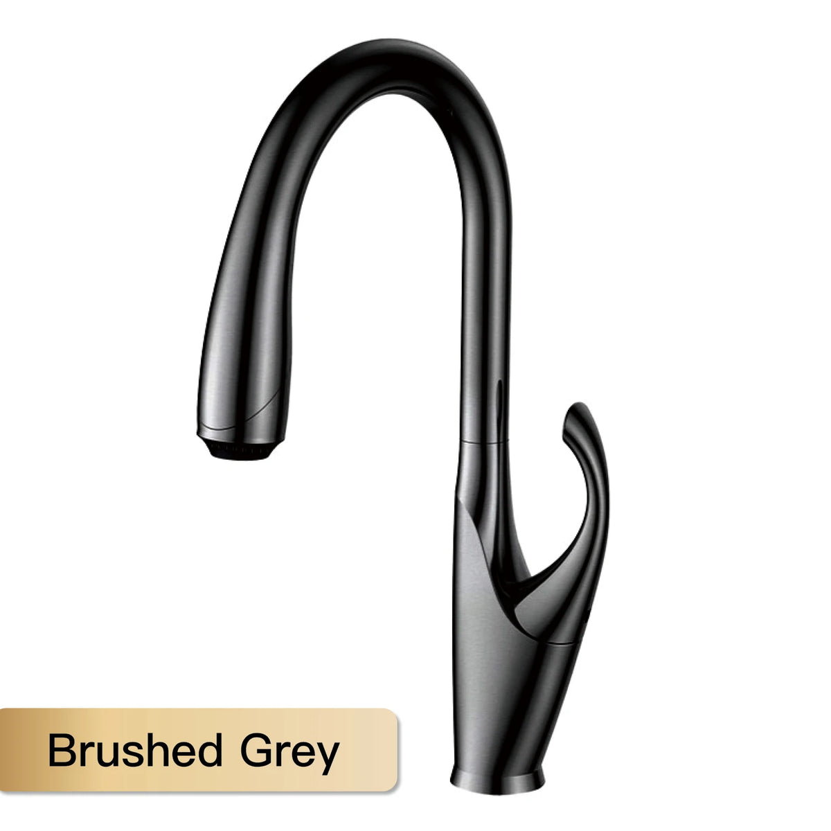 High-End Touch Black Faucet Brass Pull-Out Design Three-Function