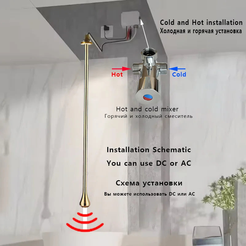 Modern Water Drops Bathroom Faucet Ceiling Design Basin