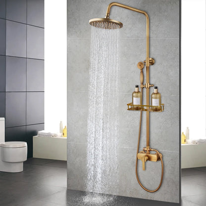 Kemaidi Antique Shower Bathroom Bath Shower Faucet W/Shelf