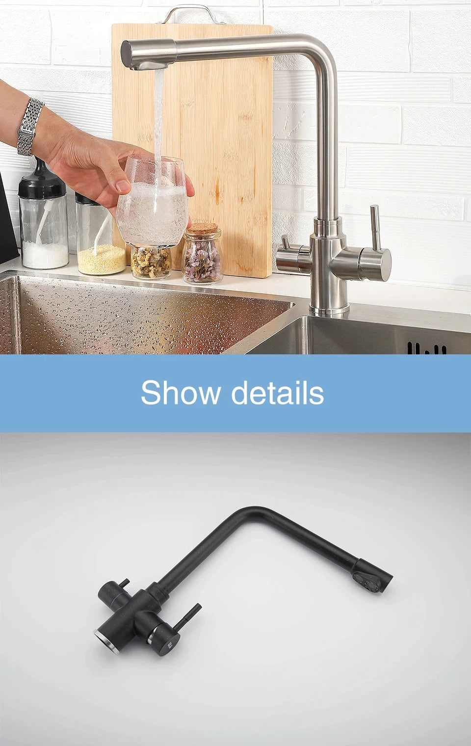 Ula Filtered Faucet Gold Purifier Faucet Dual Sprayer