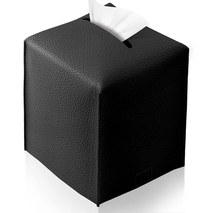 Modern Pu Leather Square Tissue Box Cover Holder-Decorative
