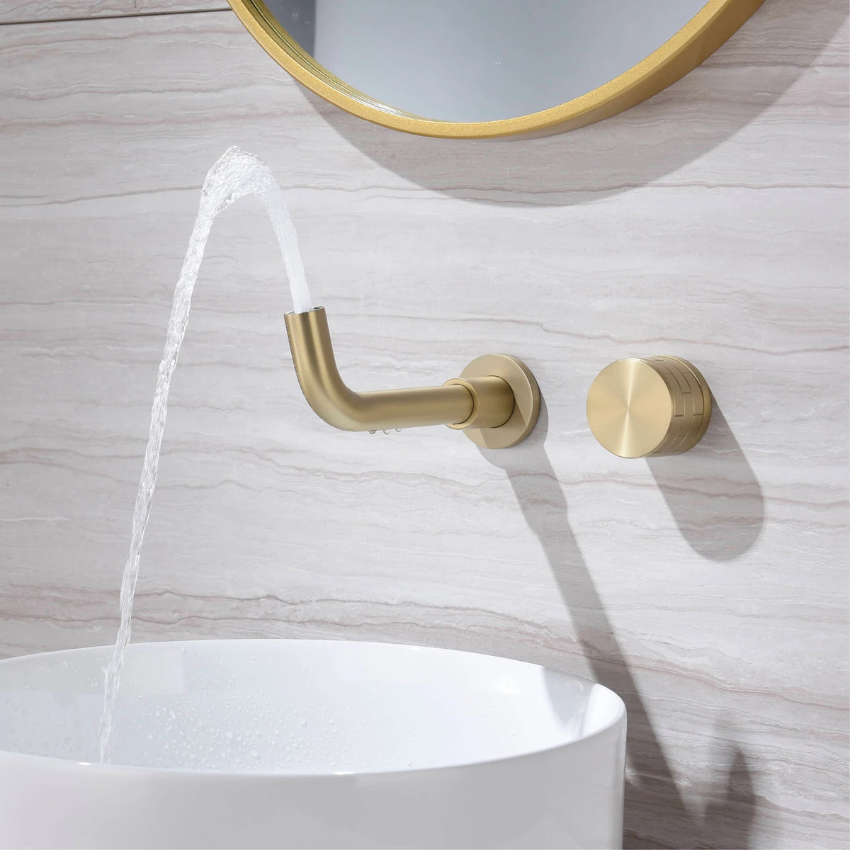 Aitana Luxury Brass Brushed Nickel Bathroom Faucet Simple