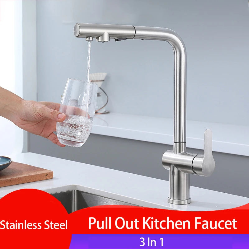 Pull Out Sink Faucet Two Model Stream Sprayer