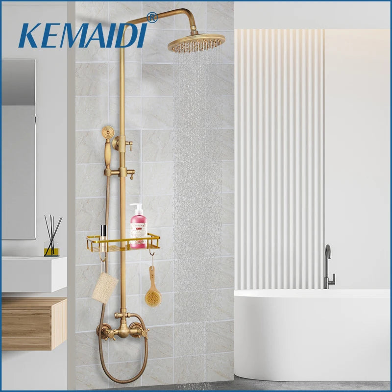 Kemaidi Brass Antique Wall Mount Shower Faucet Handle